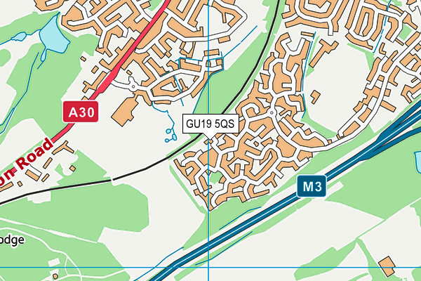 GU19 5QS map - OS VectorMap District (Ordnance Survey)