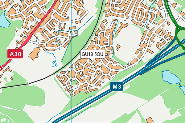 GU19 5QU map - OS VectorMap District (Ordnance Survey)