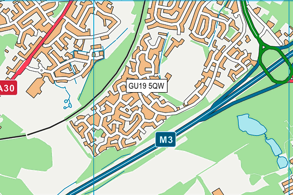 GU19 5QW map - OS VectorMap District (Ordnance Survey)