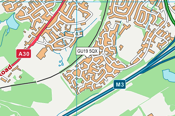 GU19 5QX map - OS VectorMap District (Ordnance Survey)