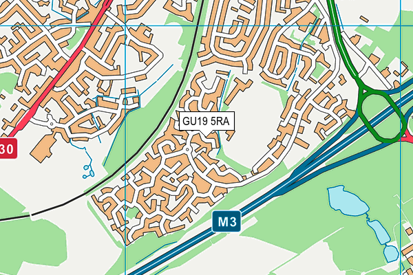 GU19 5RA map - OS VectorMap District (Ordnance Survey)