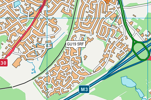 GU19 5RF map - OS VectorMap District (Ordnance Survey)