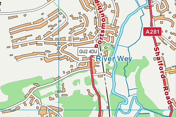 GU2 4DU map - OS VectorMap District (Ordnance Survey)