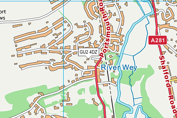 GU2 4DZ map - OS VectorMap District (Ordnance Survey)