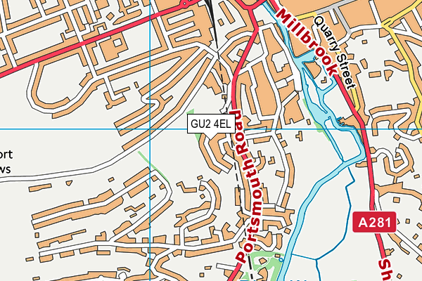 GU2 4EL map - OS VectorMap District (Ordnance Survey)
