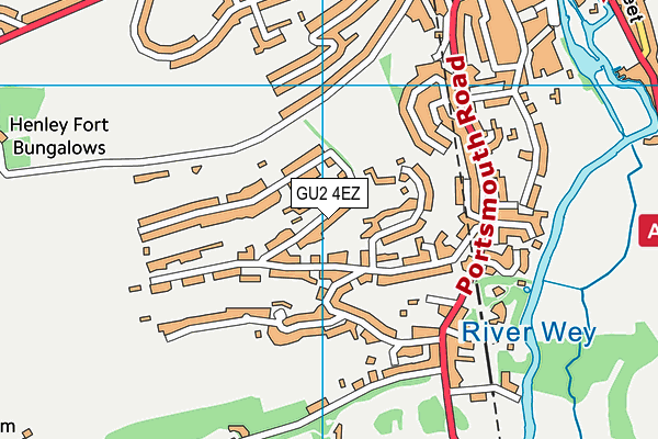 GU2 4EZ map - OS VectorMap District (Ordnance Survey)