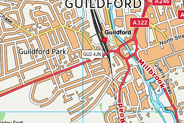 GU2 4JN map - OS VectorMap District (Ordnance Survey)