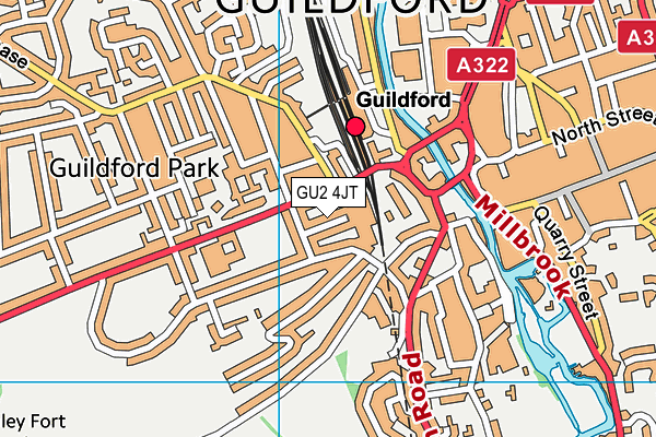 GU2 4JT map - OS VectorMap District (Ordnance Survey)