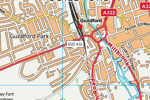 GU2 4JU map - OS VectorMap District (Ordnance Survey)