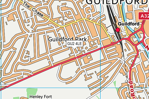 GU2 4LE map - OS VectorMap District (Ordnance Survey)