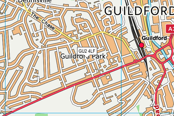 GU2 4LF map - OS VectorMap District (Ordnance Survey)