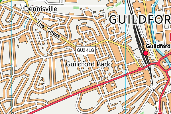 GU2 4LG map - OS VectorMap District (Ordnance Survey)
