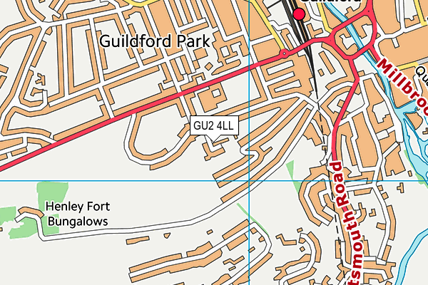 GU2 4LL map - OS VectorMap District (Ordnance Survey)