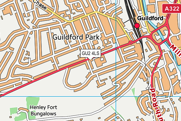 GU2 4LS map - OS VectorMap District (Ordnance Survey)