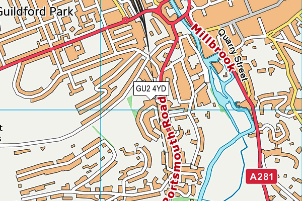 GU2 4YD map - OS VectorMap District (Ordnance Survey)