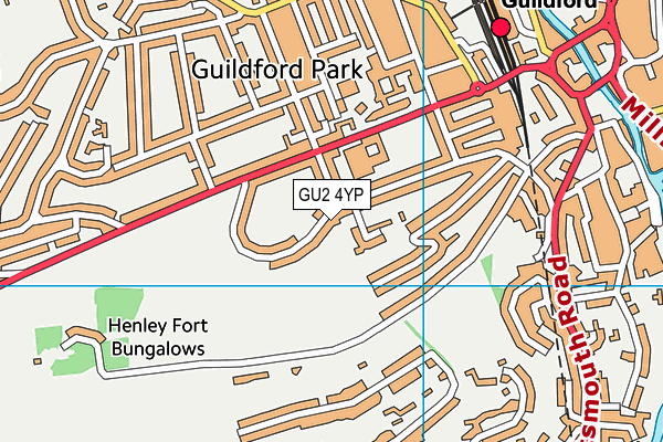 GU2 4YP map - OS VectorMap District (Ordnance Survey)