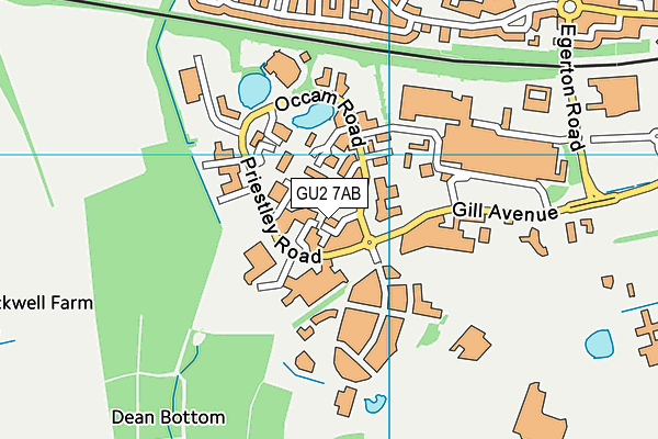 GU2 7AB map - OS VectorMap District (Ordnance Survey)