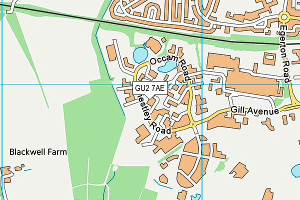 GU2 7AE map - OS VectorMap District (Ordnance Survey)