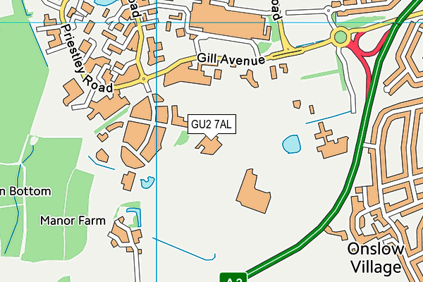 GU2 7AL map - OS VectorMap District (Ordnance Survey)