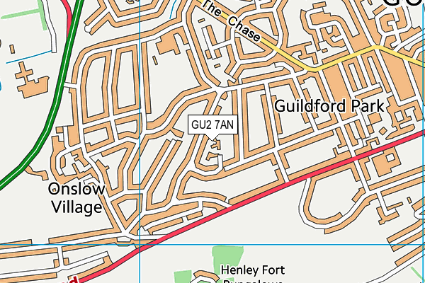 GU2 7AN map - OS VectorMap District (Ordnance Survey)