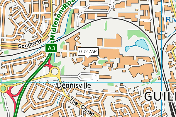 GU2 7AP map - OS VectorMap District (Ordnance Survey)