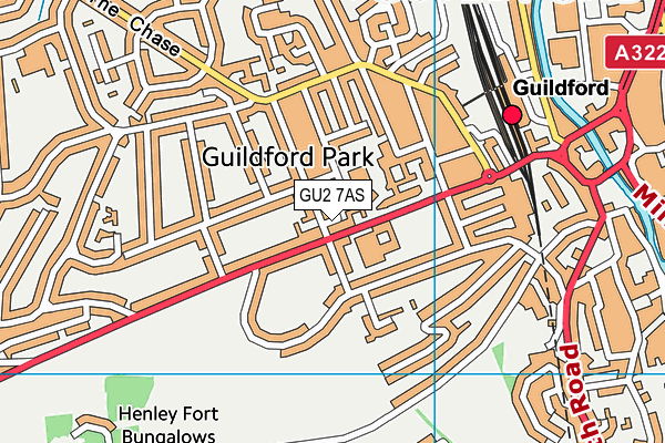 GU2 7AS map - OS VectorMap District (Ordnance Survey)
