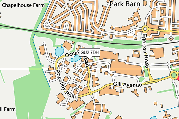 GU2 7DH map - OS VectorMap District (Ordnance Survey)