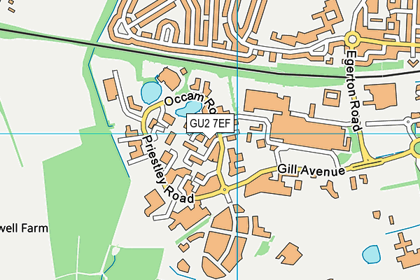 GU2 7EF map - OS VectorMap District (Ordnance Survey)