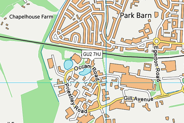 GU2 7HJ map - OS VectorMap District (Ordnance Survey)