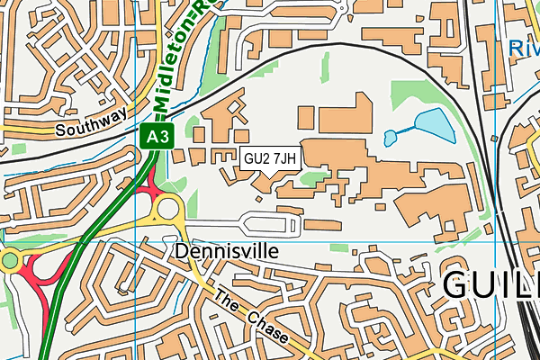 GU2 7JH map - OS VectorMap District (Ordnance Survey)