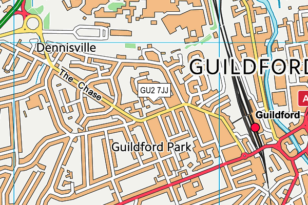GU2 7JJ map - OS VectorMap District (Ordnance Survey)