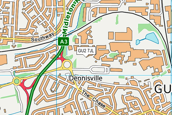 GU2 7JL map - OS VectorMap District (Ordnance Survey)