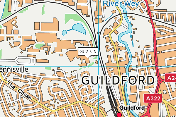 GU2 7JN map - OS VectorMap District (Ordnance Survey)