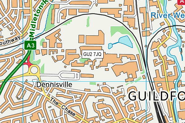 GU2 7JQ map - OS VectorMap District (Ordnance Survey)