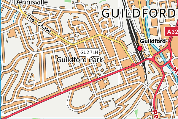 GU2 7LH map - OS VectorMap District (Ordnance Survey)