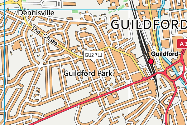 GU2 7LJ map - OS VectorMap District (Ordnance Survey)
