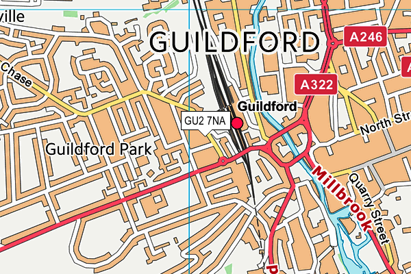 GU2 7NA map - OS VectorMap District (Ordnance Survey)