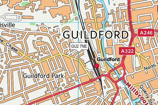 GU2 7NE map - OS VectorMap District (Ordnance Survey)