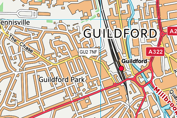 GU2 7NF map - OS VectorMap District (Ordnance Survey)