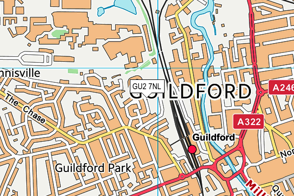 GU2 7NL map - OS VectorMap District (Ordnance Survey)