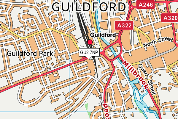 GU2 7NP map - OS VectorMap District (Ordnance Survey)