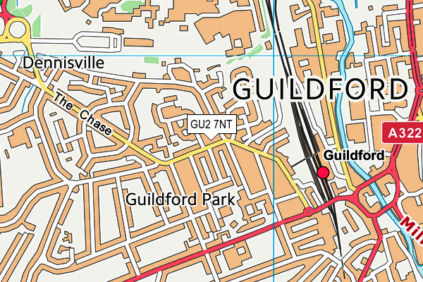 GU2 7NT map - OS VectorMap District (Ordnance Survey)