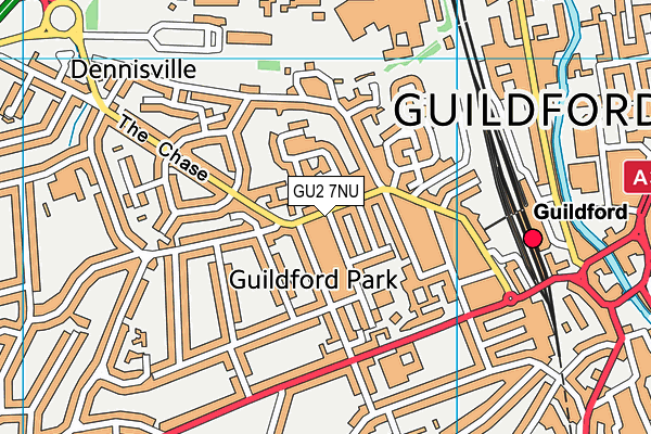 GU2 7NU map - OS VectorMap District (Ordnance Survey)
