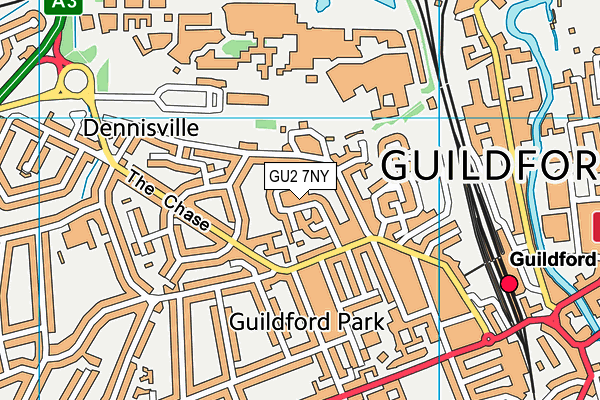 GU2 7NY map - OS VectorMap District (Ordnance Survey)