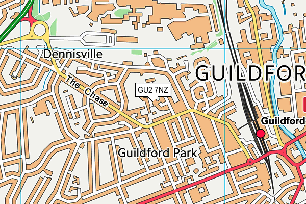 GU2 7NZ map - OS VectorMap District (Ordnance Survey)