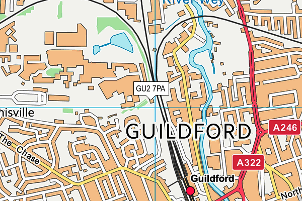 GU2 7PA map - OS VectorMap District (Ordnance Survey)