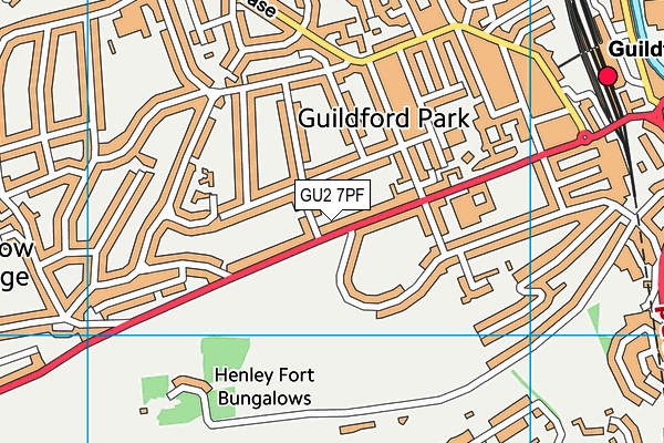 GU2 7PF map - OS VectorMap District (Ordnance Survey)