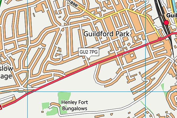 GU2 7PG map - OS VectorMap District (Ordnance Survey)