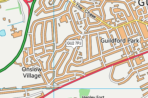 GU2 7PJ map - OS VectorMap District (Ordnance Survey)