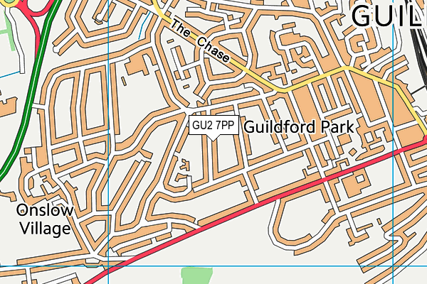 GU2 7PP map - OS VectorMap District (Ordnance Survey)